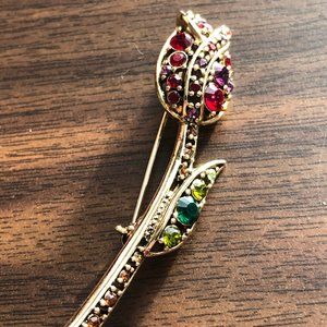 LIZ CLAIBORNE Tulip Flower Brooch